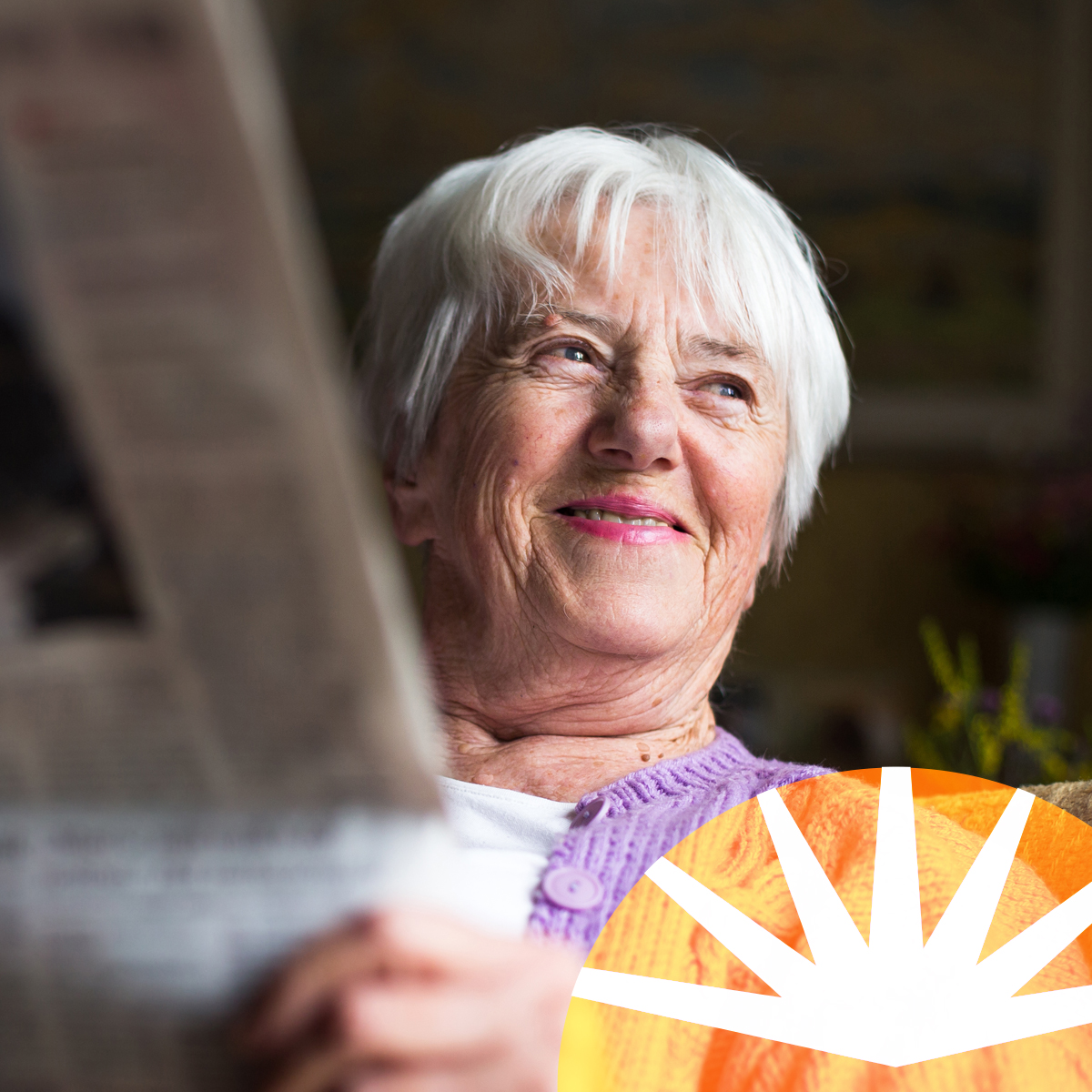 Dayspring Villa Assisted Living Community in Denver, CO - dayspring villa senior woman reading newspaper