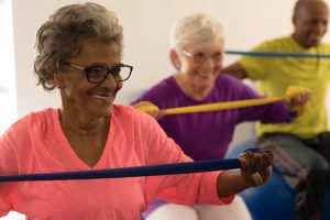 Dayspring Villa Assisted Living Community in Denver, CO - group of seniors exercising