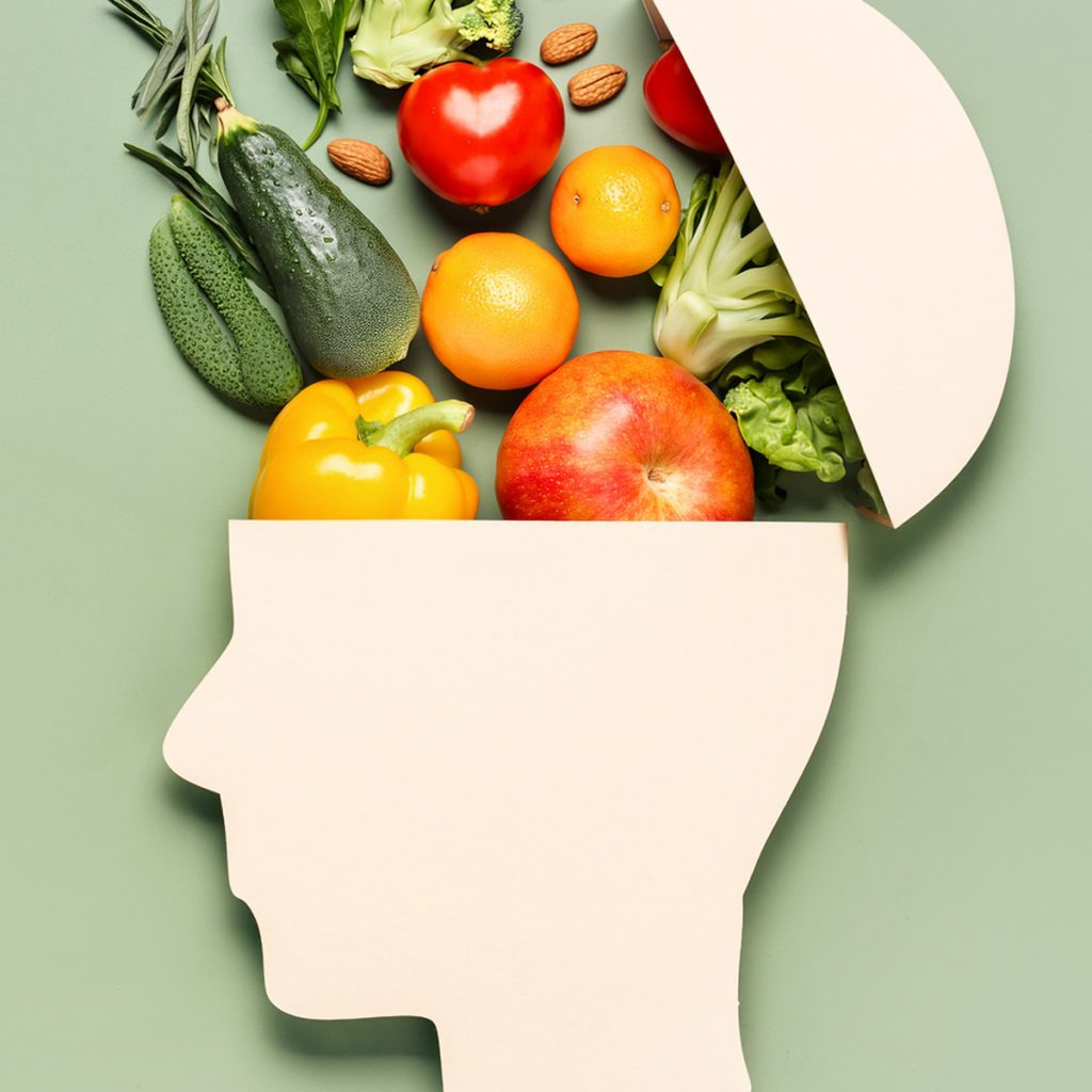 Dayspring Villa Assisted Living Community in Denver, CO - dayspring villa profile illustration with healthy food coming out of head
