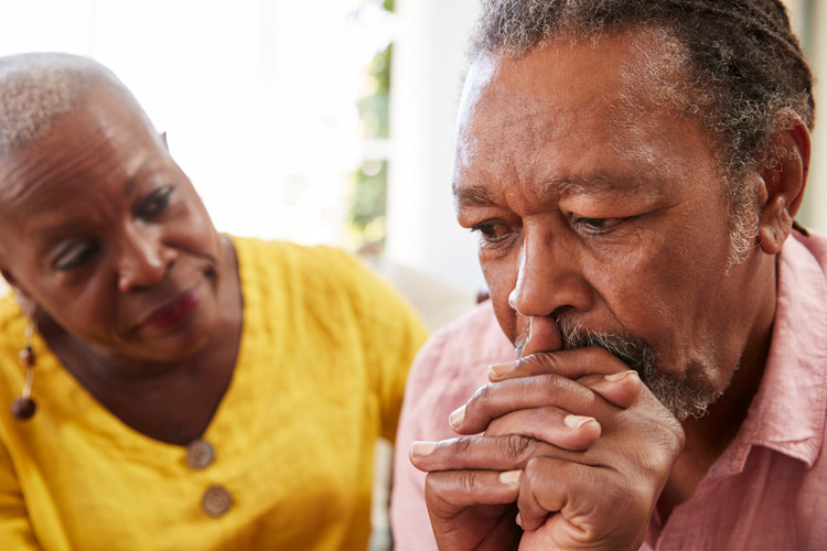 Dayspring Villa Assisted Living Community in Denver, CO - dayspring villa senior woman comforting her senior partner